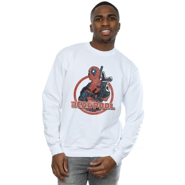 Marvel Mens Deadpool Gun Finger Sweatshirt