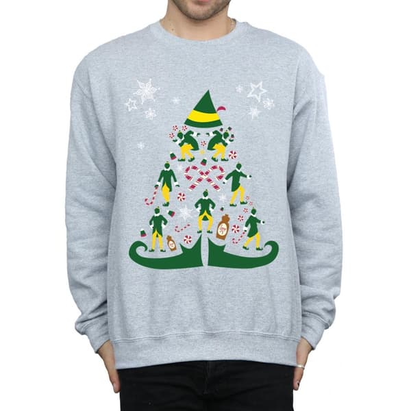 Elf Mens Christmas Tree Sweatshirt