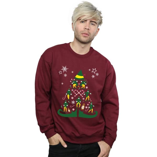 Elf Mens Christmas Tree Sweatshirt