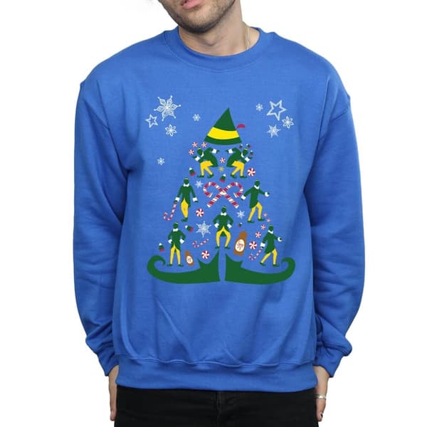 Elf Mens Christmas Tree Sweatshirt