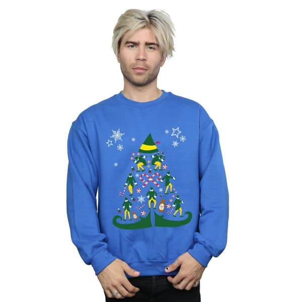 Elf Mens Christmas Tree Sweatshirt
