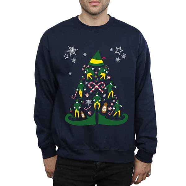 Elf Mens Christmas Tree Sweatshirt