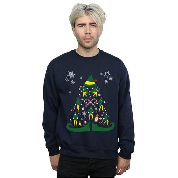 Elf Mens Christmas Tree Sweatshirt