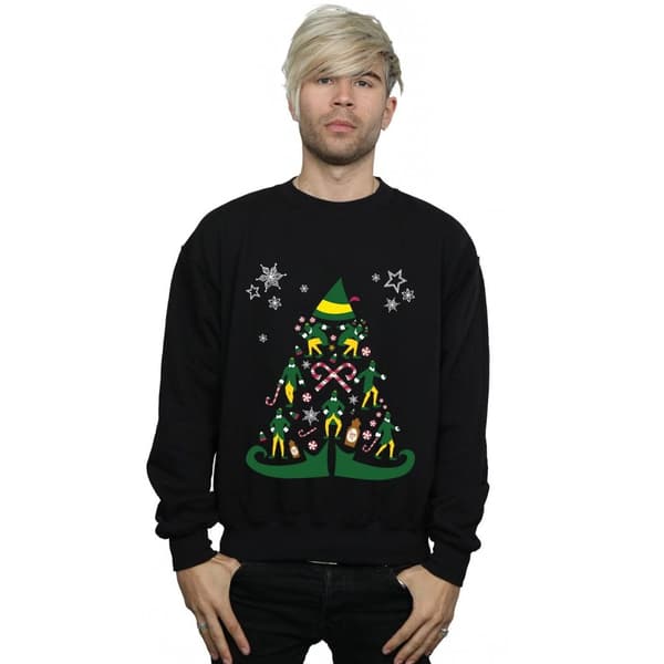 Elf Mens Christmas Tree Sweatshirt