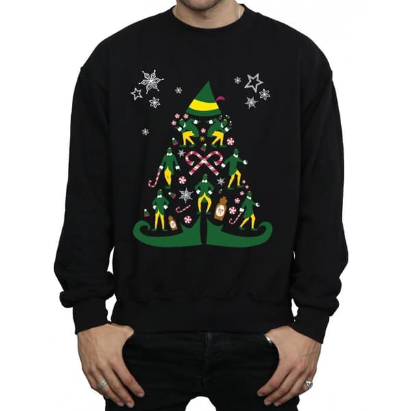 Elf Mens Christmas Tree Sweatshirt