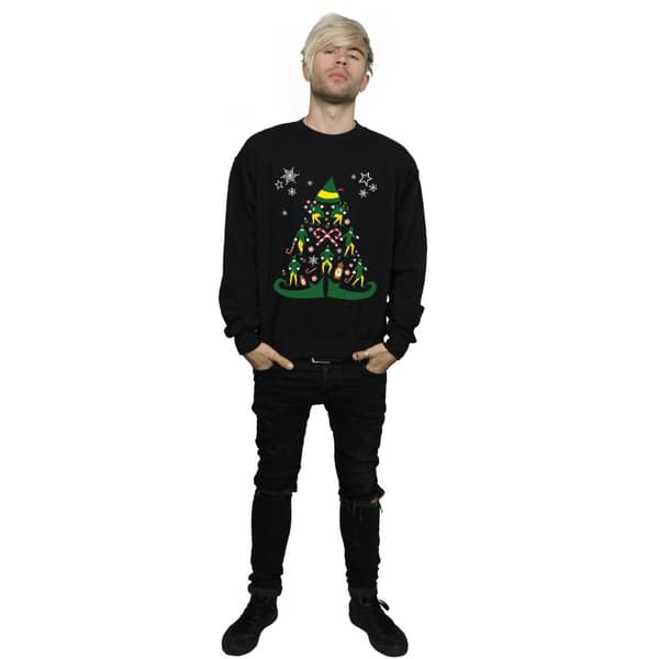Elf Mens Christmas Tree Sweatshirt