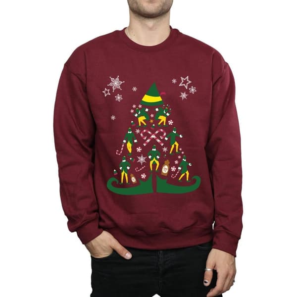 Elf Mens Christmas Tree Sweatshirt