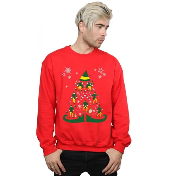 Elf Mens Christmas Tree Sweatshirt