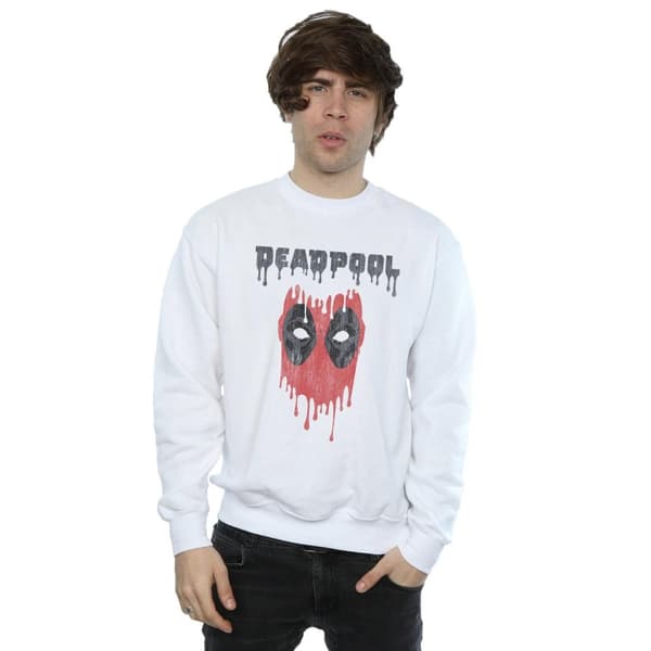 Marvel Mens Deadpool Sweatshirt med droppande huvud