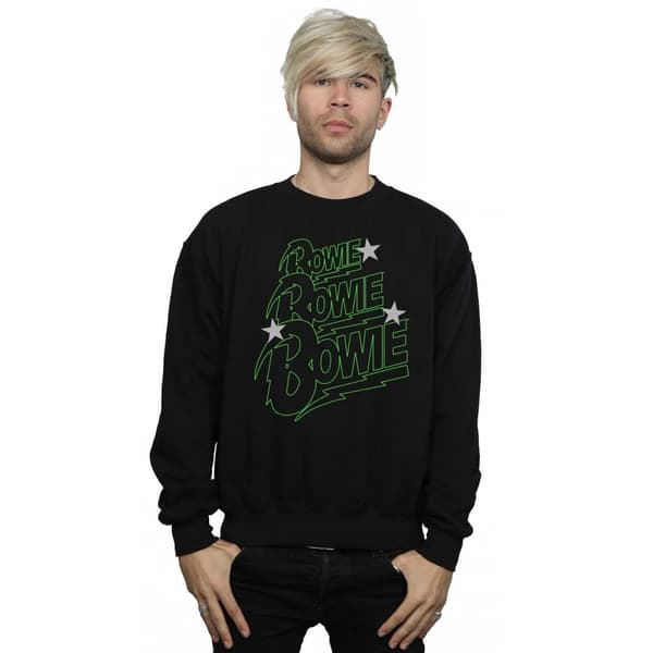 David Bowie Mens Multiple Neon Logo Sweatshirt