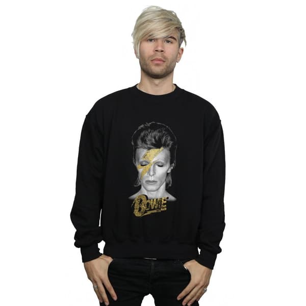 David Bowie Mens Aladdin Sane Gold Bolt Sweatshirt