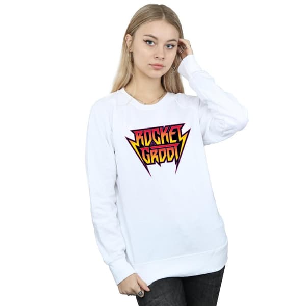Marvel Dam/Tjej Guardians Of The Galaxy Vol. 2 Rocket And Groot Metal Logo Sweatshirt
