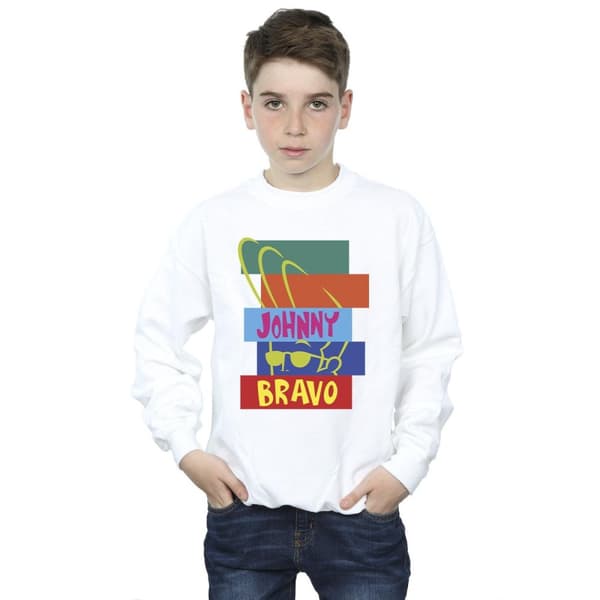 Johnny Bravo Boys Rectangle Pop Art Sweatshirt