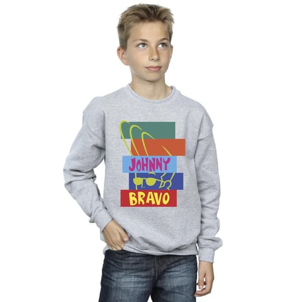 Johnny Bravo Boys Rectangle Pop Art Sweatshirt