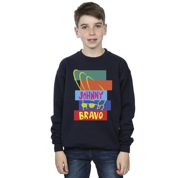 Johnny Bravo Boys Rectangle Pop Art Sweatshirt