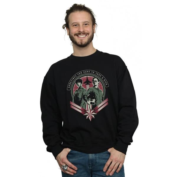 Marvel Mens Captain Marvel Take A Risk Sweatshirt