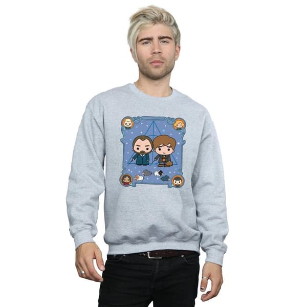 Fantastic Beasts Mens Chibi Newt And Dumbledore Sweatshirt