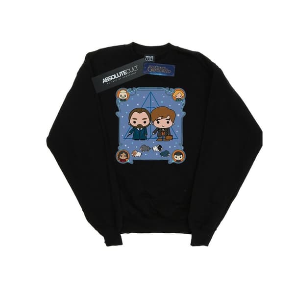 Fantastic Beasts Mens Chibi Newt And Dumbledore Sweatshirt Black XL