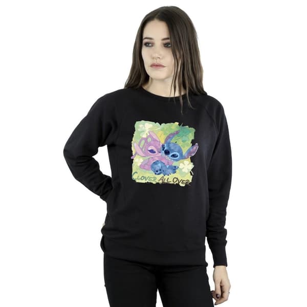 Disney Womens/Ladies Lilo And Stitch St Patrick´s Day Clover Sweatshirt