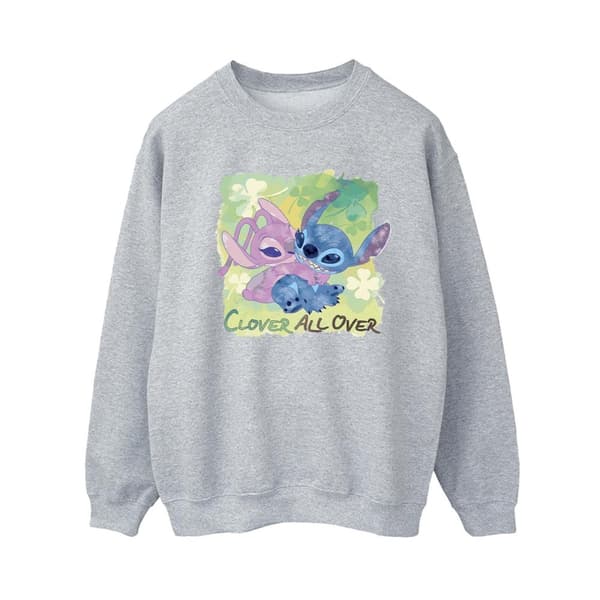Disney Womens/Ladies Lilo And Stitch St Patrick´s Day Clover Sweatshirt