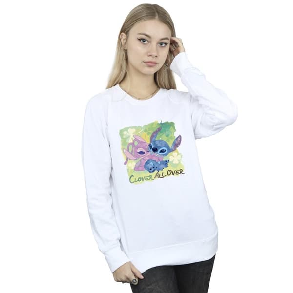 Disney Womens/Ladies Lilo And Stitch St Patrick´s Day Clover Sweatshirt