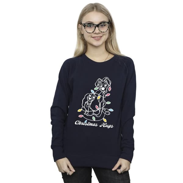 Disney Dam/Tjej Lady And The Tramp Christmas Hugs Sweatshirt