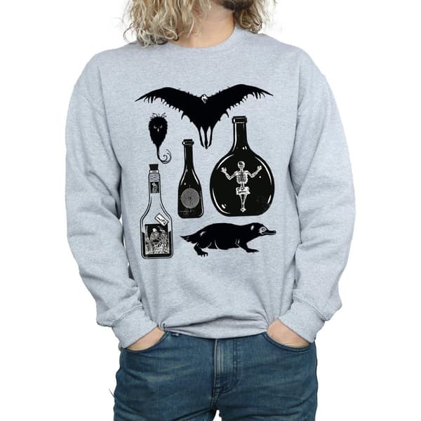 Fantastic Beasts Sweatshirt med enfärgade ikoner för herrar