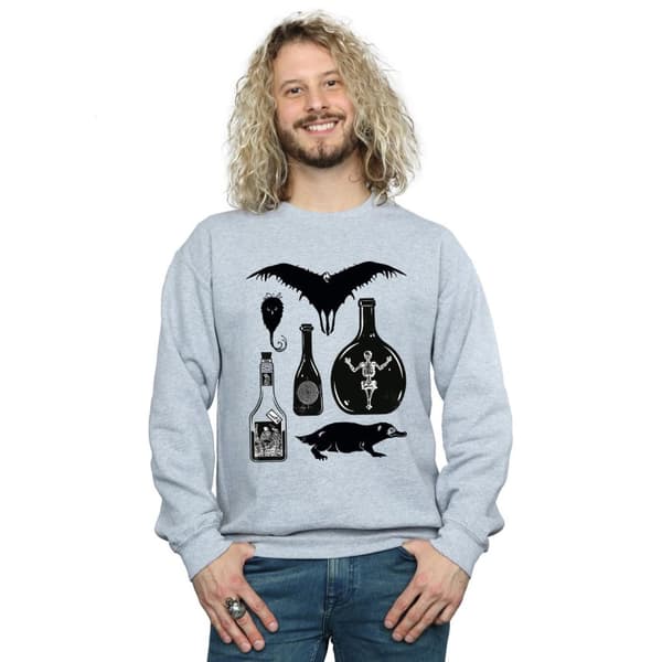Fantastic Beasts Sweatshirt med enfärgade ikoner för herrar