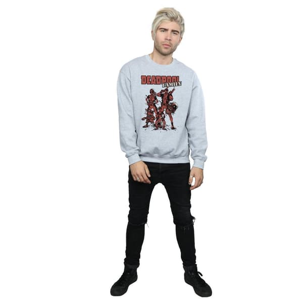 Marvel Mens Deadpool Family Group Sweatshirt