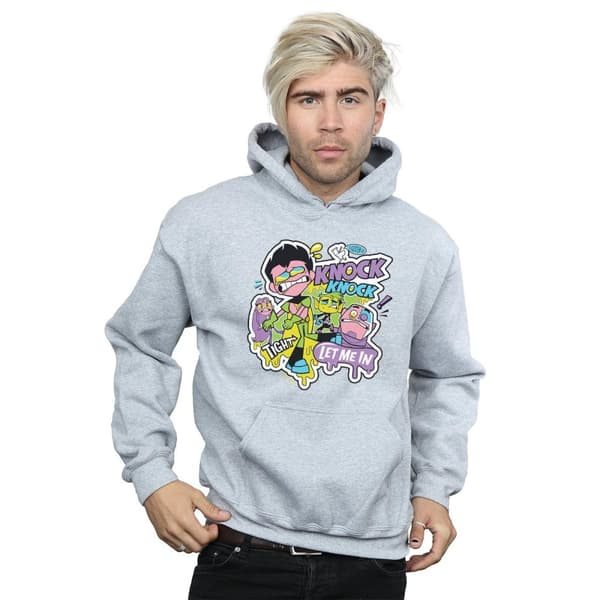 DC Comics Mens Teen Titans Go Knock Knock Hoodie