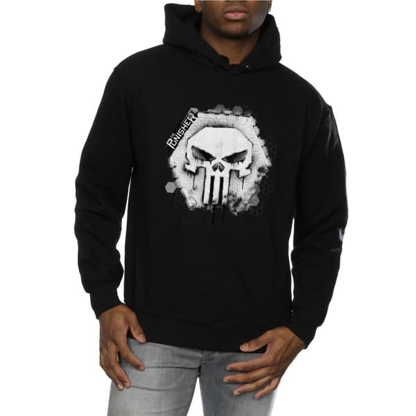 Marvel Mens Punisher Skull Badge Hoodie