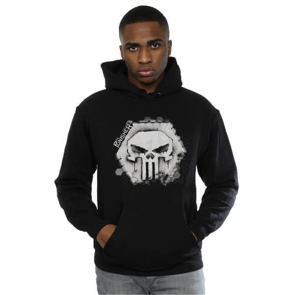 Marvel Mens Punisher Skull Badge Hoodie