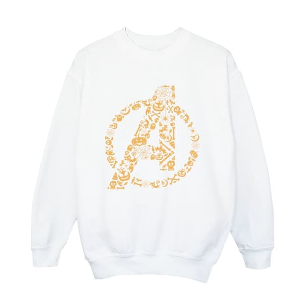 Marvel Pojkar Avengers Halloween Logo Sweatshirt White 7-8 Years