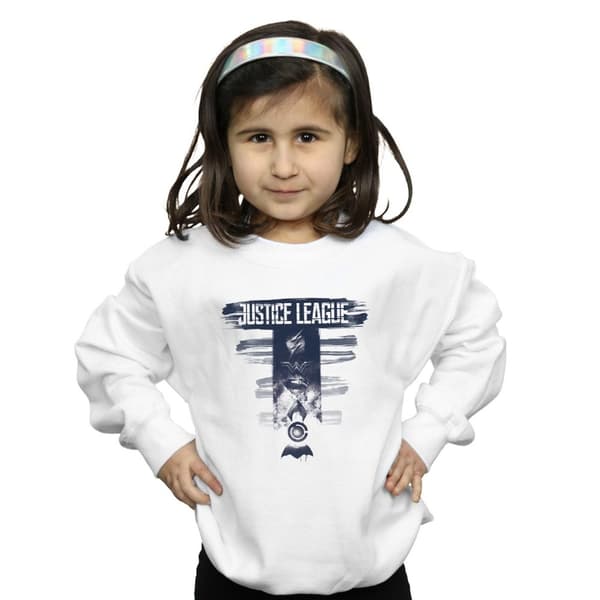 DC Comics Girls Justice League Movie Logo Badges Sweatshirt