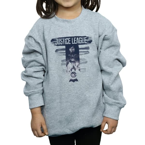 DC Comics Girls Justice League Movie Logo Badges Sweatshirt