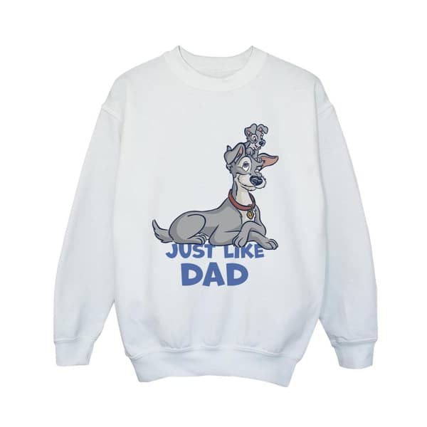 Disney Boys Lady And The Tramp Just Like Dad Sweatshirt White 7-8 Years