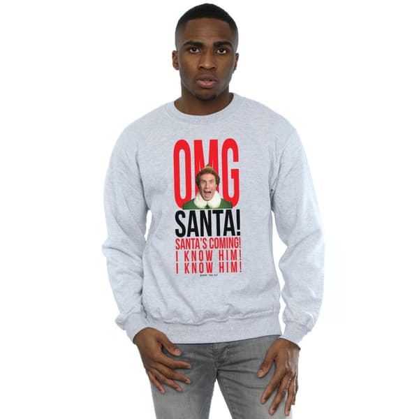 Elf Mens OMG Santa I Know Him Sweatshirt