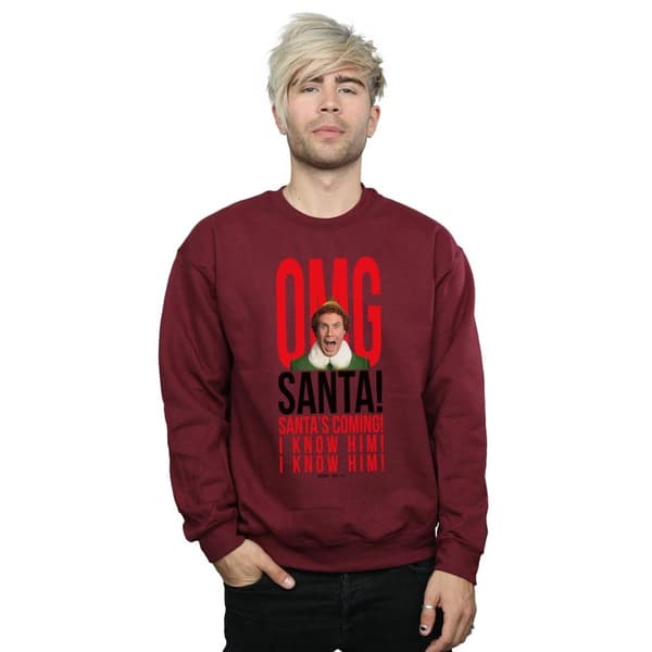 Elf Mens OMG Santa I Know Him Sweatshirt