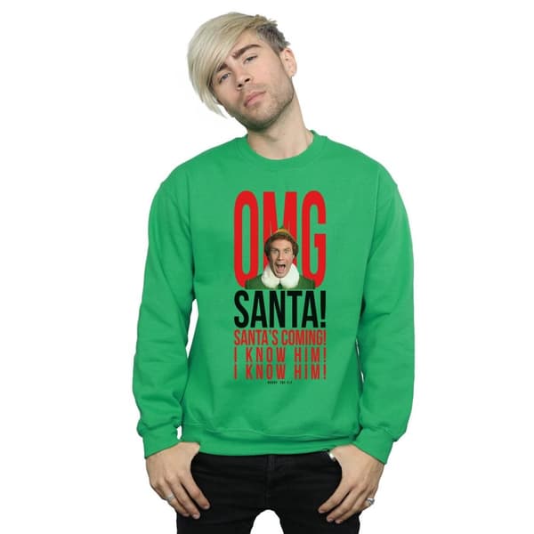 Elf Mens OMG Santa I Know Him Sweatshirt