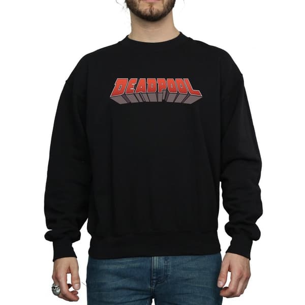 Marvel Mens Deadpool Text Logo Sweatshirt