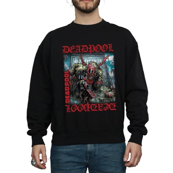 Marvel Mens Deadpool Here Lies Deadpool Sweatshirt