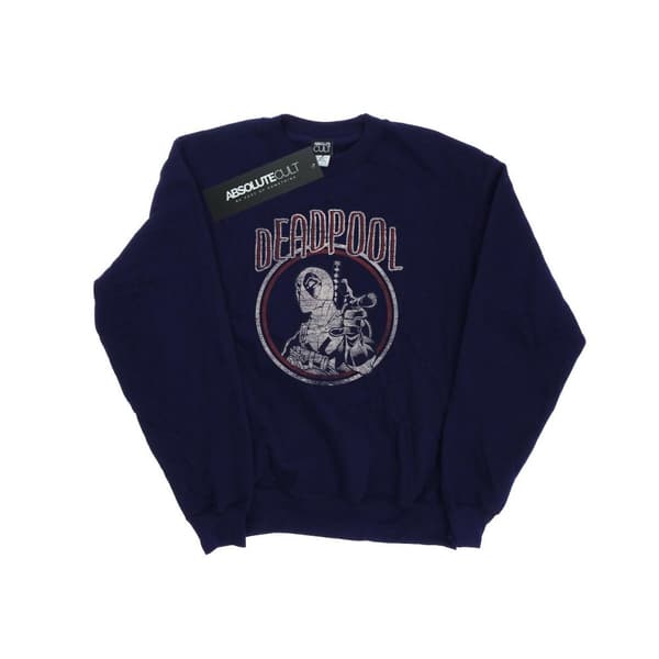 Marvel Mens Deadpool Vintage Circle Sweatshirt