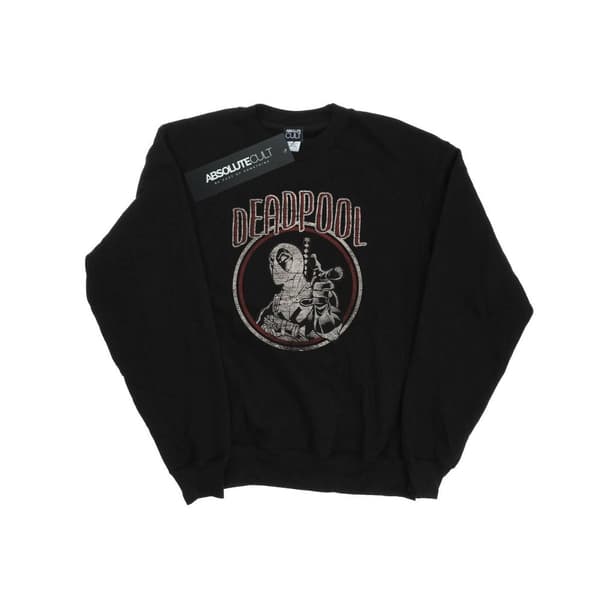 Marvel Mens Deadpool Vintage Circle Sweatshirt
