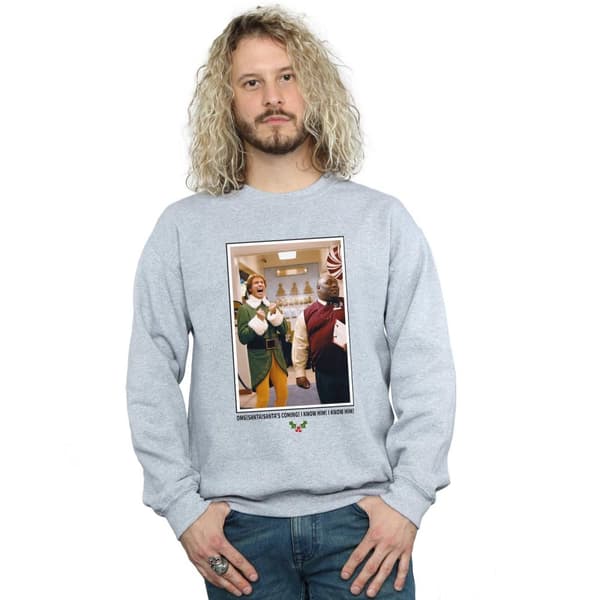 Elf Mens OMG Santa Photo Sweatshirt