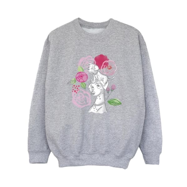 Disney Pojkar 101 Dalmatiner Blommor Sweatshirt Sports Grey 9-11 Years