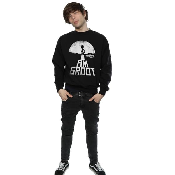 Marvel Mens Guardians Of The Galaxy I Am Groot White Sweatshirt