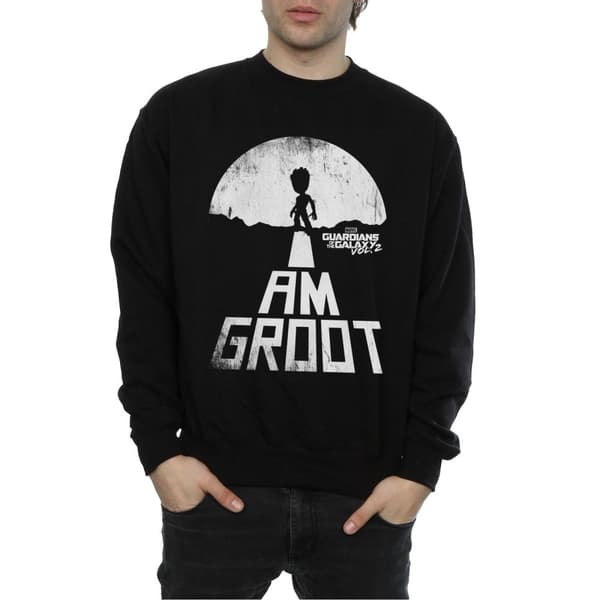 Marvel Mens Guardians Of The Galaxy I Am Groot White Sweatshirt