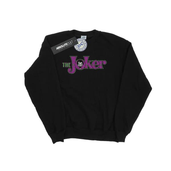 DC Comics Mens The Joker Crackle Logo Sweatshirt