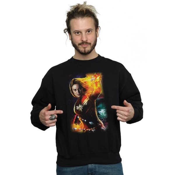 Marvel Mens Captain Marvel Galactic Shine Sweatshirt