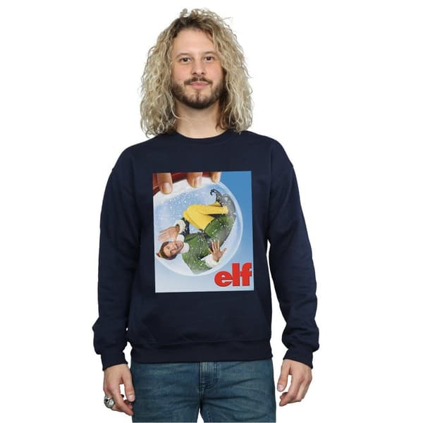 Elf Sweatshirt med snöglobsaffisch för herrar